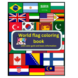 World Flag Coloring Book With Basic Info