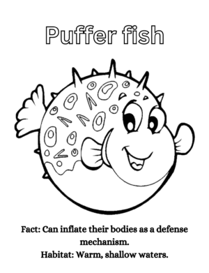 Sea Animal Coloring PDF Book: with facts and habitats - Image 2