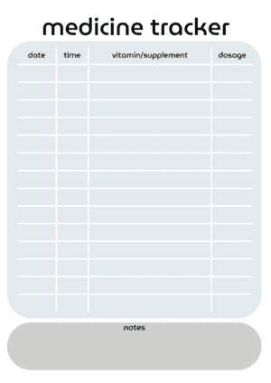 medicine tracker planner